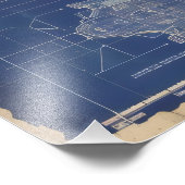 青ヴィンテージ図宇宙船 フォトプリント            (角)