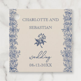 青ヴィンテージ結婚フローラ フェイバータグ