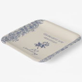 青ヴィンテージ結婚フローラ ペーパープレート (傾斜あり)