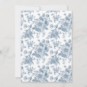 青ヴィンテージ結婚フローラ 招待状 (裏面)