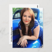 青ヴィンテージ ポストカード (正面/裏面)