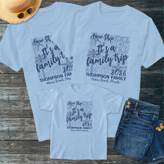 青一色のファミリーバケーションTシャツ Tシャツ