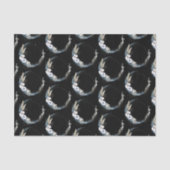 青三日月と白い花模様 薄葉紙 (正面)