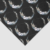 青三日月と白い花模様 薄葉紙 (詳細)