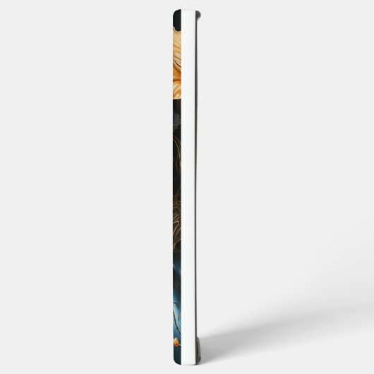 青不気味と金ゴールドのハロウィンカボチャ SAMSUNG GALAXYケース (左側面)