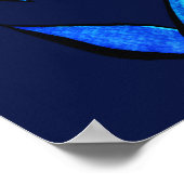 青不気味色の目の花の不気味な芸術 ポスター (角)