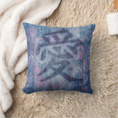 青中国の桃色の愛シンボル10代の装飾用クッション クッション (ブランケット)