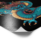 青中国の竜 フォトプリント            (角)