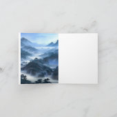 青中国の絵画い霧の風景 カード (内部)