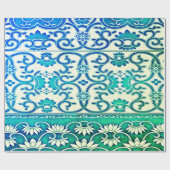 青中国の緑のフローラ ラッピングペーパー (フラット)