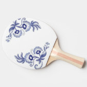 青中国の色と白の磁器の青い花 卓球ラケット (横)