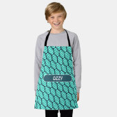 青中国の黒パタミニマルーン エプロン (着用した状態)