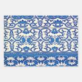 青中国の – 緑 – 熱帯の色のフローラ ラッピングペーパーシート (正面2)