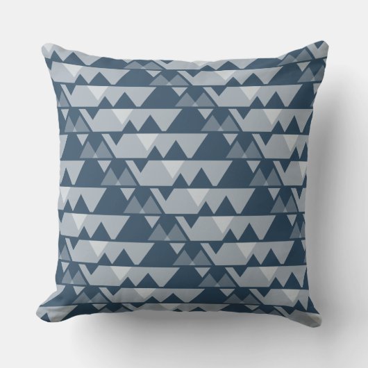 青予測できな三角形ギザギザ模様 – 装飾用クッション クッション (正面)