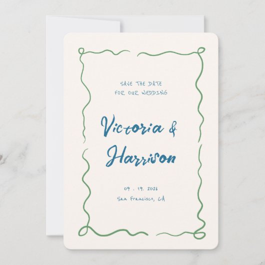 青予測できな手引き波角縁ど セーブザデート (正面)