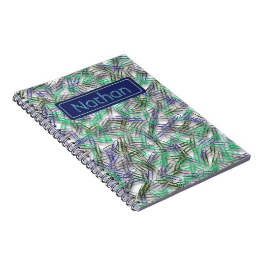 青予測できな緑のクリップパーソナライズされた ノートブック (右側)