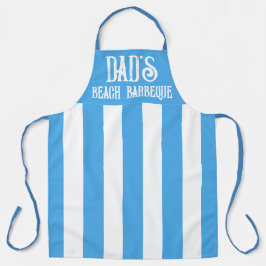 青人気があるスタイリッシュ白ワイドストライプ エプロン