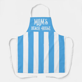 青人気があるパーソナライズされた白ワイドストライプ エプロン
