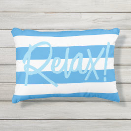 青人気がある白ワイドストライプ アウトドアクッション