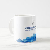 青企業のミニマルカスタムロゴ コーヒーマグカップ (正面左)