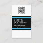 青企業の色と黒の色のモダンスタイル 名刺 (裏面)