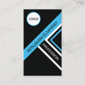 青企業の色と黒の色のモダンスタイル 名刺 (正面)