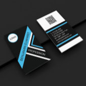 青企業の色と黒の色のモダンスタイル 名刺