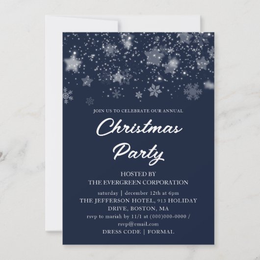 青企業の Office Christmas Party 招待状 (正面)