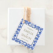 青伝統的イタリアン結婚式の引き出物ラベル フェイバータグ (インサイチュ)