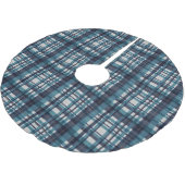 青伝統的ティール(緑がかった色)金ゴールド白マドラスプライド ブラッシュドポリエステルツリースカート (アングル)