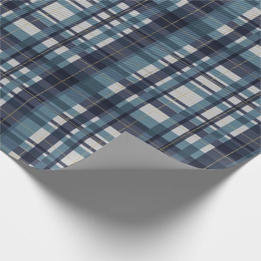 青伝統的ティール(緑がかった色)金ゴールド白マドラスプライド ラッピングペーパー (角)