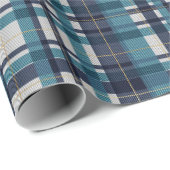 青伝統的ティール（緑がかった色）金ゴールド白マドラスプライド ラッピングペーパー (ロールコーナー)