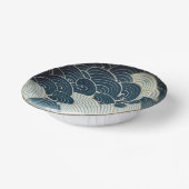 青伝統的波セ日本のラミックデザイン ペーパーボウル (傾斜あり)