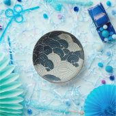 青伝統的波セ日本のラミックデザイン ペーパーボウル (パーティー)