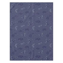 青伝統的波日本の青海波パターン テーブルクロス