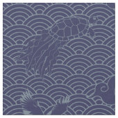 青伝統的波日本の青海波パターン ファブリック (クローズアップ)