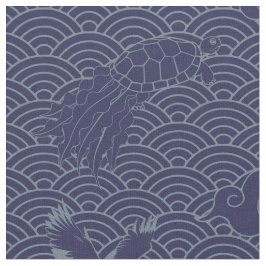 青伝統的波日本の青海波パターン ファブリック