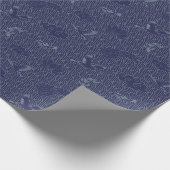 青伝統的波日本の青海波パターン ラッピングペーパー (角)