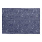 青伝統的波日本の青海波パターン 枕カバー (裏面)