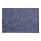 青伝統的波日本の青海波パターン 枕カバー (正面)