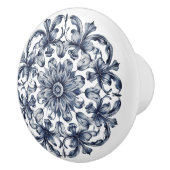 青伝統的灰色の白パタ華美ーン セラミックノブ (右)