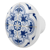 青伝統的白タイル セラミックノブ (右)