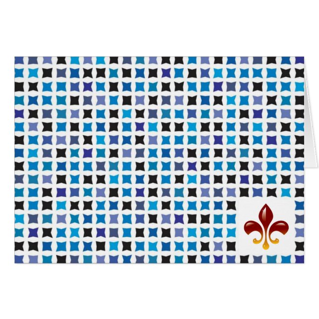 青伝統的色のノートカード (正面横)