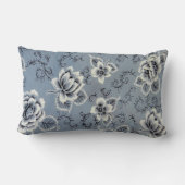 青伝統的花柄 | 腰枕 ランバークッション (裏面)