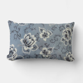 青伝統的花柄 | 腰枕 ランバークッション