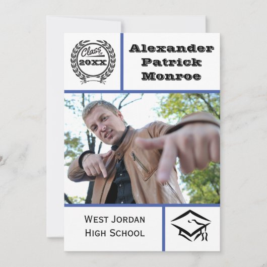 青伝統的-卒業案 招待状 (正面)