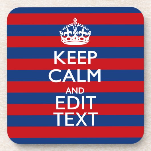 青保い文字で落ち着けストライプ コースター (正面)