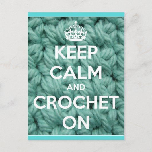 青保で落ち着いて針編み ポストカード (正面)
