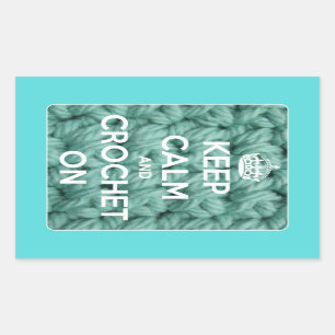 青保で落ち着いて針編み 長方形シール