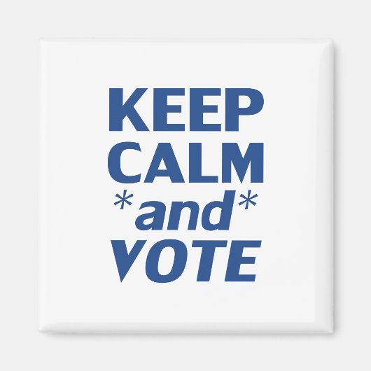 青保白 – "落ち着いて投票" マグネット (正面)